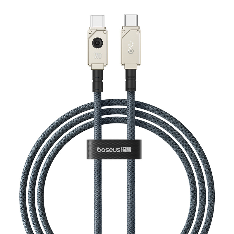 Baseus Unbreakable Series Fast Charging Data Cable Type-C to Type-C 100W - أبيض - 1m