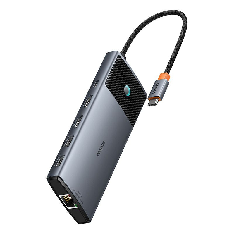 Baseus Metal Gleam Series II 10-in-1 USB HUB - أسود