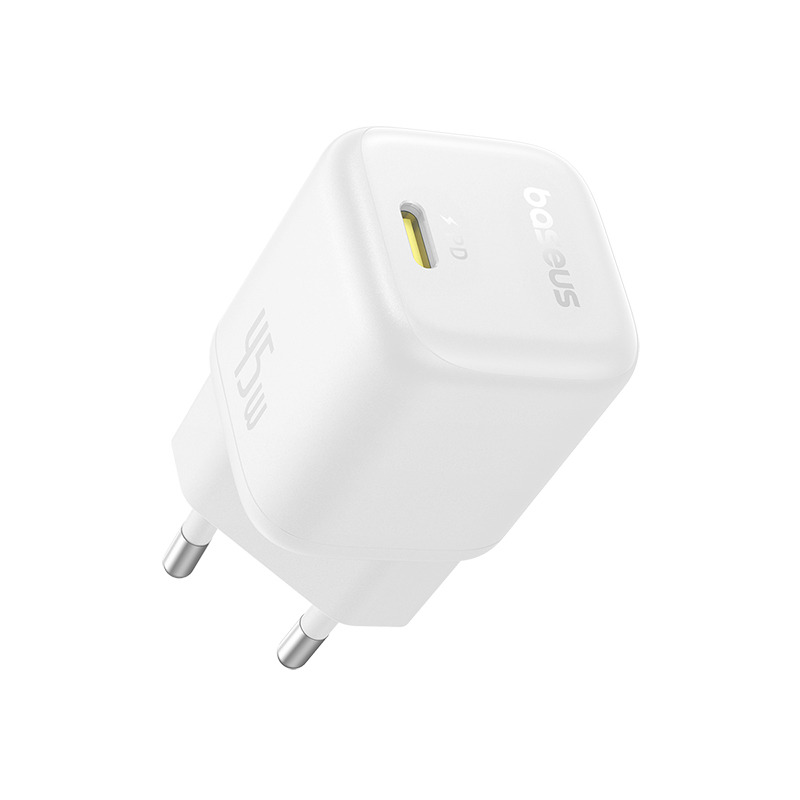 Baseus PicoGo GaN Fast Charger 1C 45W - أبيض