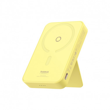 Baseus MagPro Magnetic Bracket Wireless Fast-Charging Power Bank 5000mAh 20W - أصفر