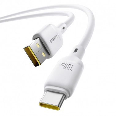 Baseus Silky Series Fast Charging Cable USB to Type-C 100W 1m - أبيض