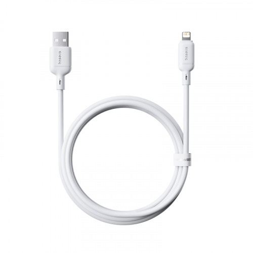 Baseus Silky Series Fast Charging Cable USB to iP 2.4A - أبيض - 1m