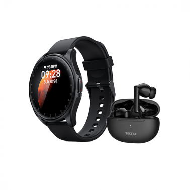 TECNO Watch 3 - Black - Offer 1 With Buds 3