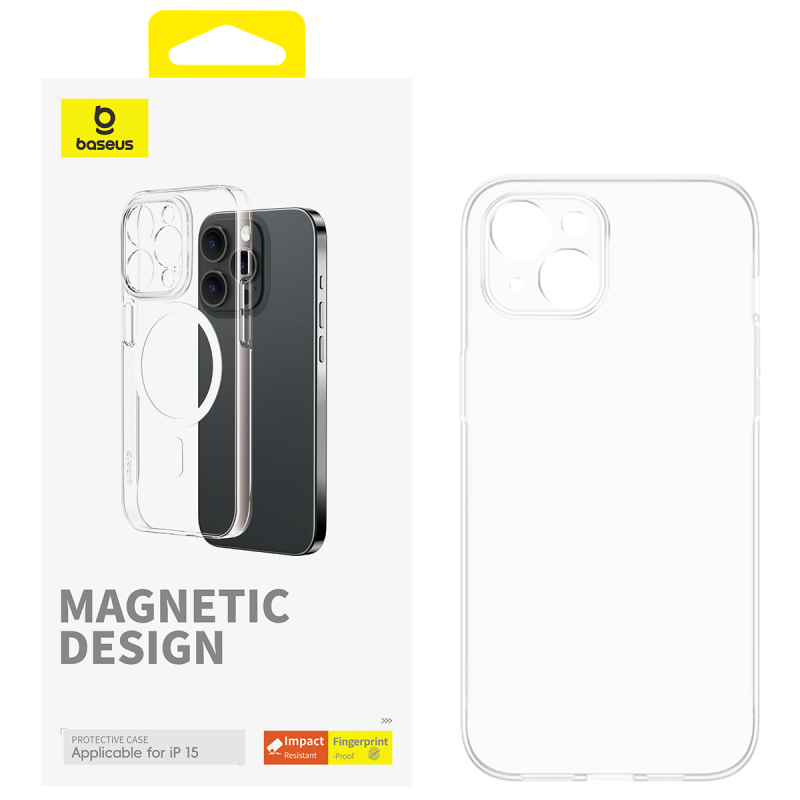 Baseus Lucent Series Magnetic Phone Case - Clear - iphone 15 Plus