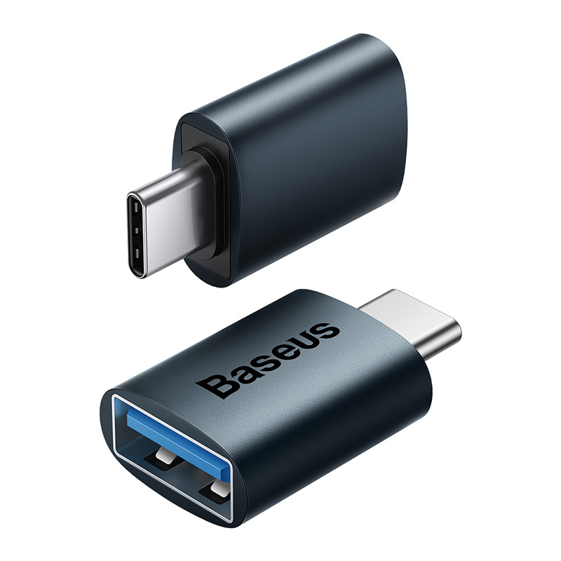 Baseus Ingenuity Series Mini OTG Adaptor Type-C to USB-A - أزرق