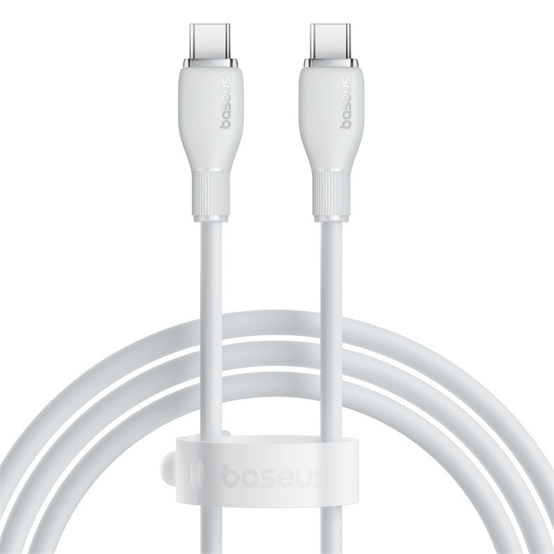 Baseus Pudding Series Fast Charging Cable Type-C to Type-C 100W - White - 1.2m