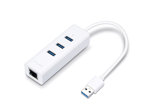 UE330-USB 3.0 3-Port Hub & Gigabit Ethernet Adapter 2 in 1 USB Adapter - أبيض