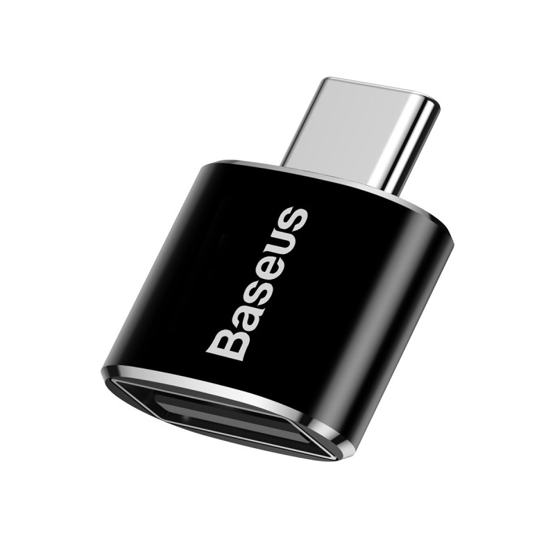 Baseus Mini USB female to Type-C male adapter converter - أسود