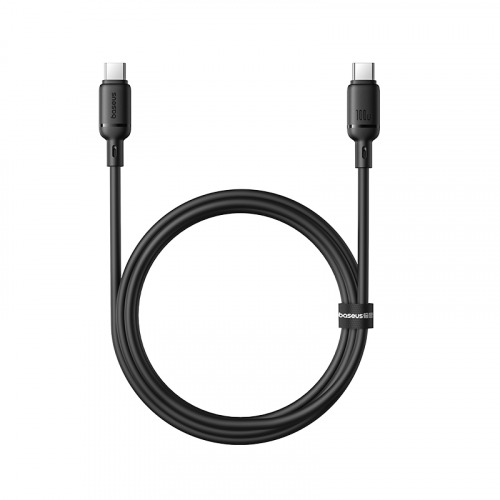Baseus Silky Series Fast Charging Cable Type-C to Type-C 100W - أسود - 1m