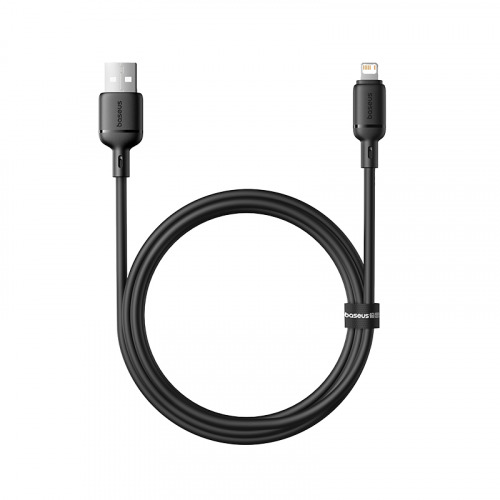Baseus Silky Series Fast Charging Cable USB to iP 2.4A - أسود - 1m