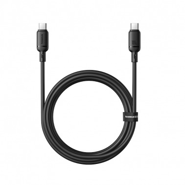 Baseus Silky Series Fast Charging Cable Type-C to Type-C 100W - أسود - 2m