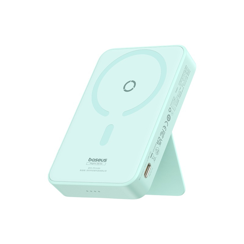 Baseus MagPro Magnetic Bracket Wireless Fast-Charging Power Bank 5000mAh 20W - أزرق