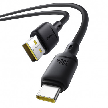 Baseus Silky Series Fast Charging Cable USB to Type-C 100W 1m - أسود