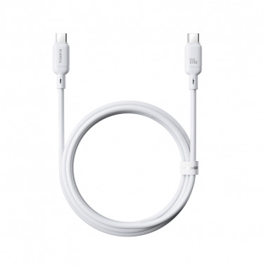 Baseus Silky Series Fast Charging Cable Type-C to Type-C 100W - أبيض - 1m