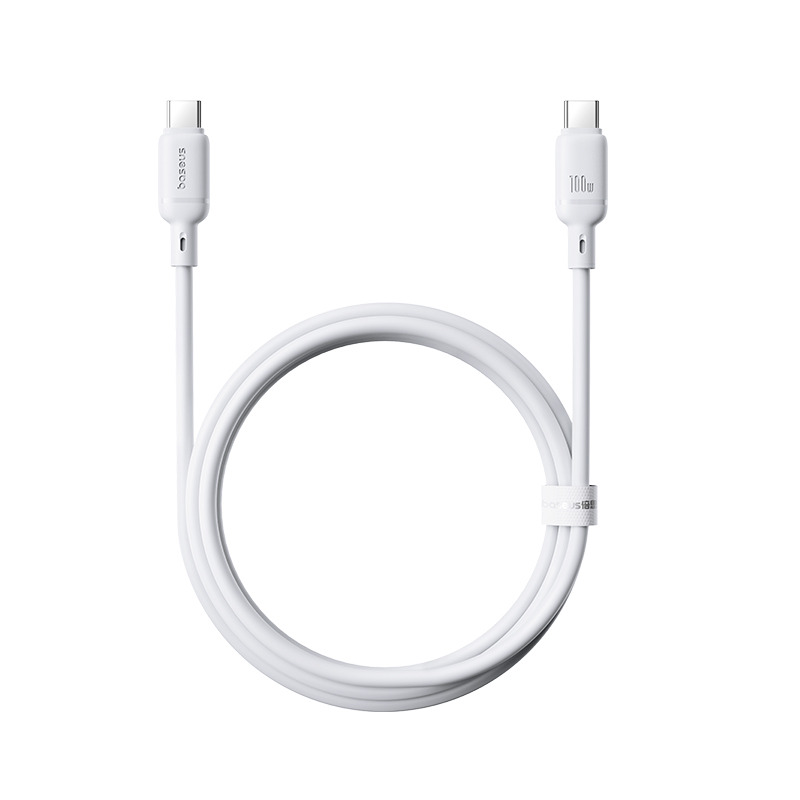 Baseus Silky Series Fast Charging Cable Type-C to Type-C 100W - White - 1m