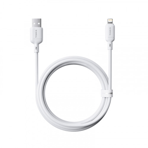 Baseus Silky Series Fast Charging Cable USB to iP 2.4A - أبيض - 2m