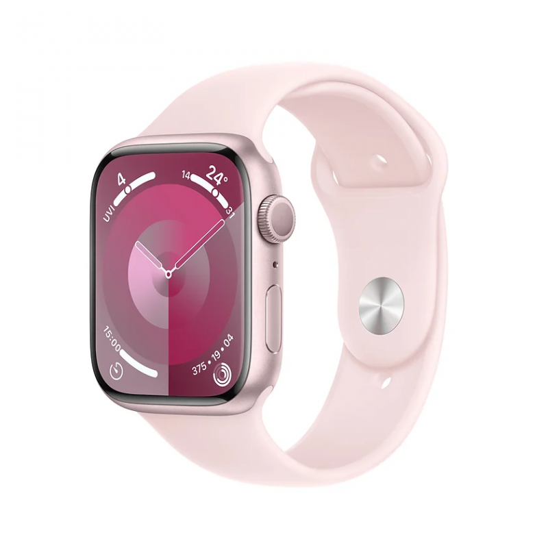 ساعة أبل الجيل 9 - وردي - 41mm Light Pink Sport Band - M/S