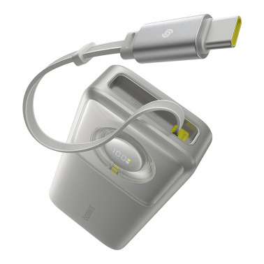 Baseus Free2Pull Power Bank with Retractable Cable 20000mAh 65W - الرمادي