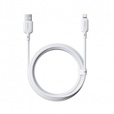 Baseus Silky Series Fast Charging Cable USB to iP 2.4A - أبيض - 2m