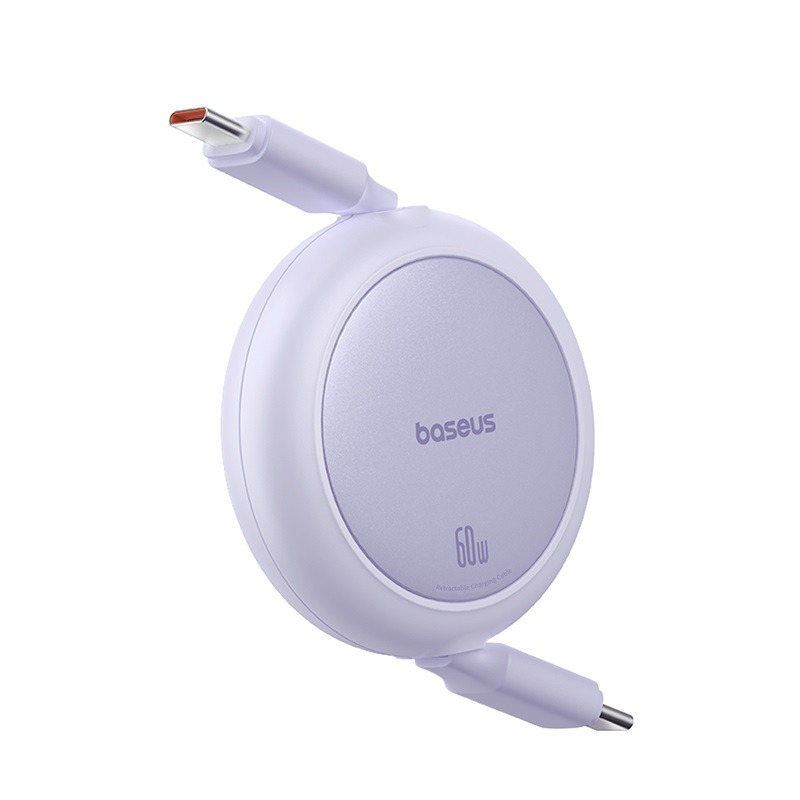 Baseus Free2Pull Mini Charging Cable USB-C to USB-C 60W 1m - أرجواني سديم