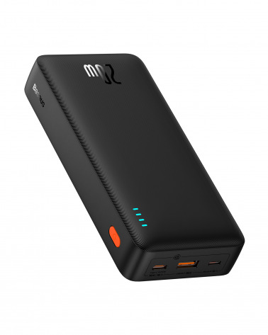 Baseus Airpow Fast Charge Power Bank 20000mAh 20W (With Simple Series Containing universal USB to Type-C 50cm ) - أسود