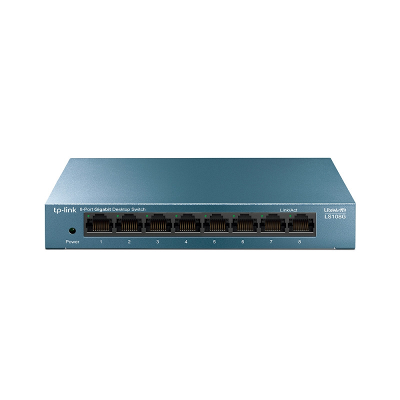 LS108G-8-Port 10/100/1000Mbps Desktop Network Switch - أزرق
