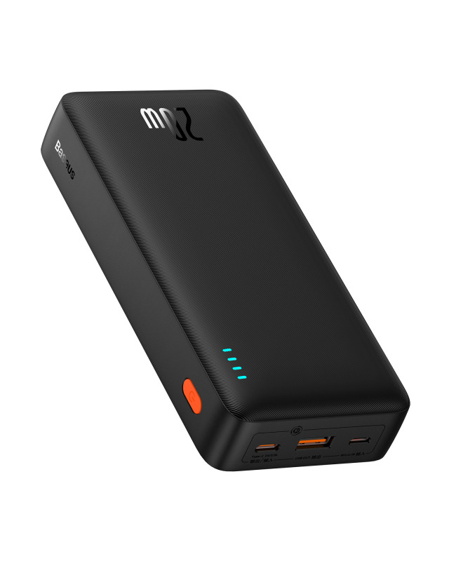 Baseus Airpow Fast Charge Power Bank 20000mAh 20W (With Simple Series Containing universal USB to Type-C 50cm ） - أسود