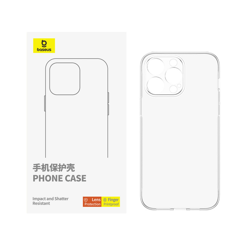 Baseus Simple Series Phone Case iPhone 16 Series clear - شفاف - iPhone 16 Pro