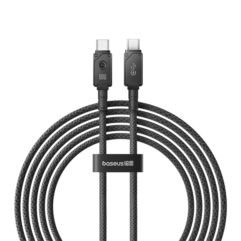 Baseus Unbreakable Series Fast Charging Data Cable Type-C to Type-C 100W - أسود - 2m